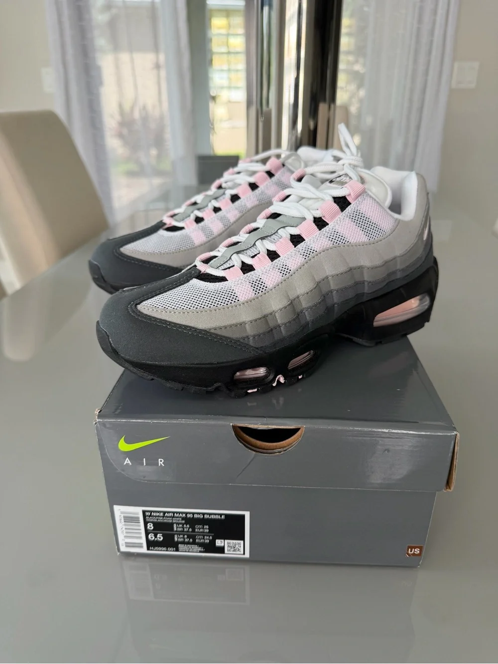Nike Air Max 95 Pink Foam Women Size 8- Black, Gray & Pink Accent